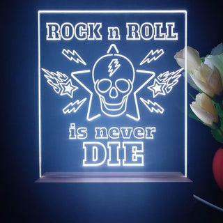 ADVPRO Rock N Roll is never die02 Tabletop LED neon sign st5-j5005 - White