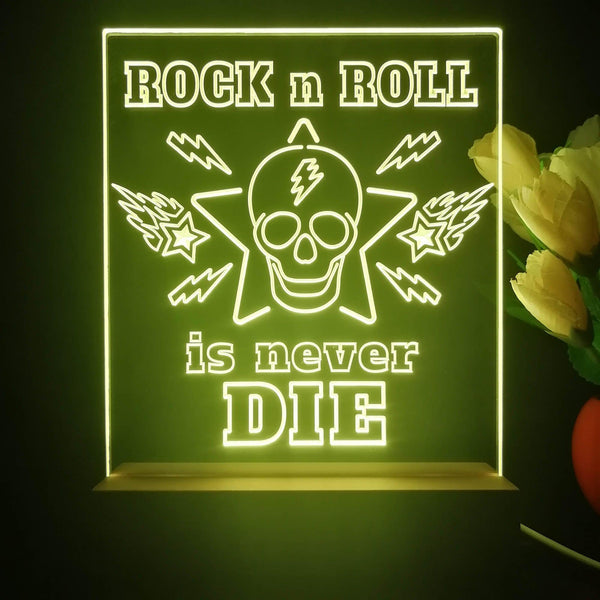 ADVPRO Rock N Roll is never die02 Tabletop LED neon sign st5-j5005 - Yellow