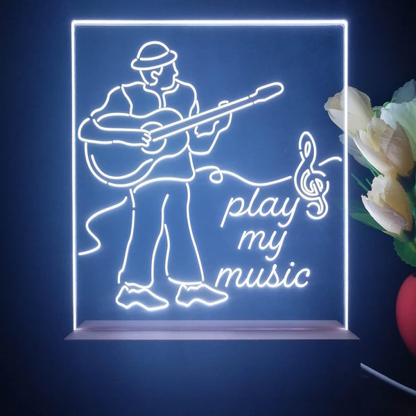 ADVPRO play my music Tabletop LED neon sign st5-j5006 - White