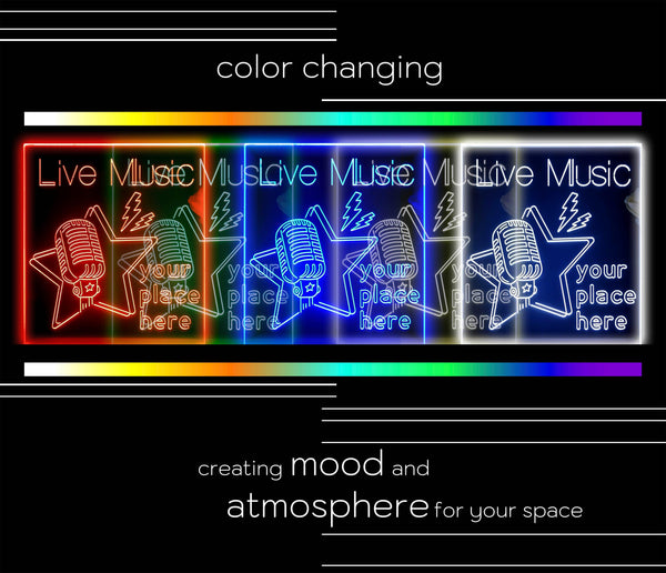 ADVPRO Live Music_Your place here Tabletop LED neon sign st5-j5007 - Color Changing