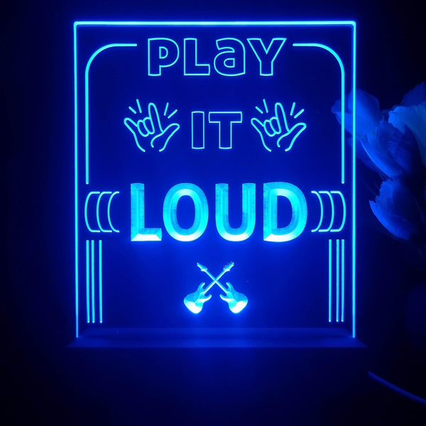 ADVPRO Play it LOUD Tabletop LED neon sign st5-j5008 - Blue