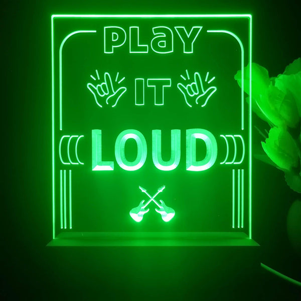 ADVPRO Play it LOUD Tabletop LED neon sign st5-j5008 - Green