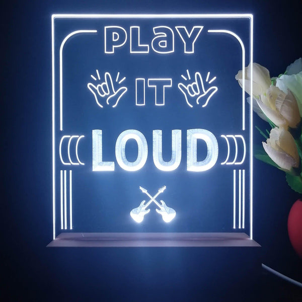 ADVPRO Play it LOUD Tabletop LED neon sign st5-j5008 - White