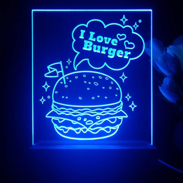ADVPRO I love burger Tabletop LED neon sign st5-j5009 - Blue