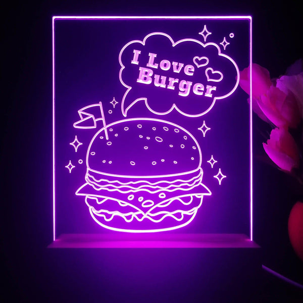 ADVPRO I love burger Tabletop LED neon sign st5-j5009 - Purple