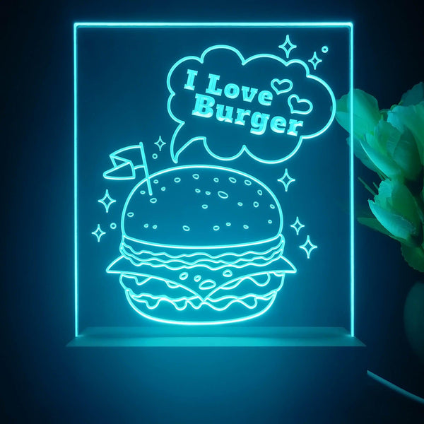 ADVPRO I love burger Tabletop LED neon sign st5-j5009 - Sky Blue