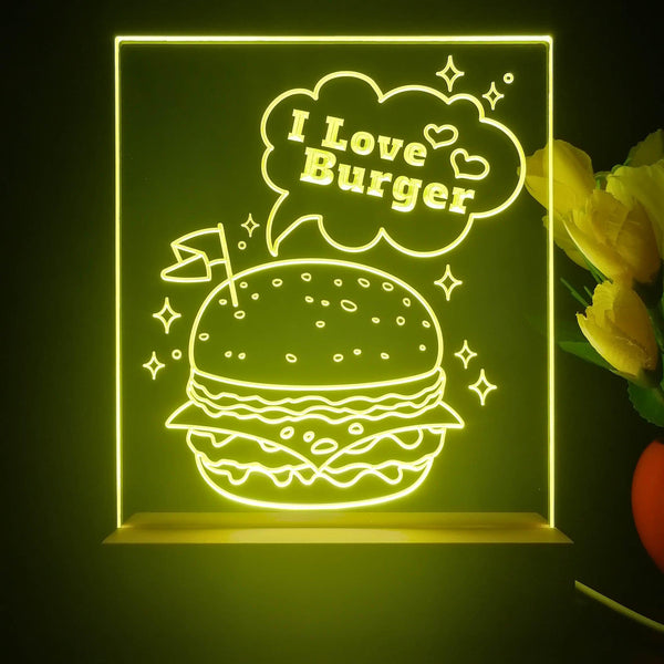 ADVPRO I love burger Tabletop LED neon sign st5-j5009 - Yellow