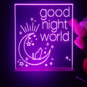 ADVPRO good night world with cat Tabletop LED neon sign st5-j5010 - Purple