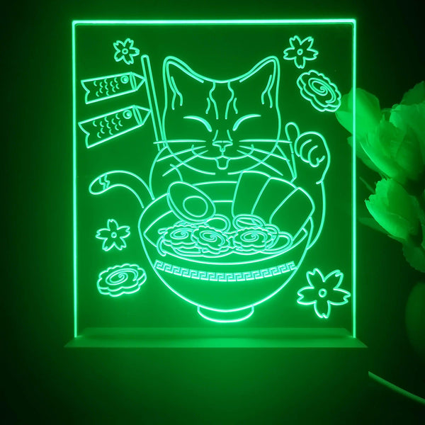 ADVPRO Japan noodle with cat Tabletop LED neon sign st5-j5011 - Green