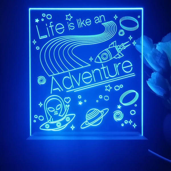 ADVPRO Life is like an adventure Tabletop LED neon sign st5-j5012 - Blue