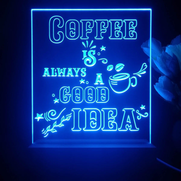 ADVPRO coffee is always a good idea Tabletop LED neon sign st5-j5013 - Blue