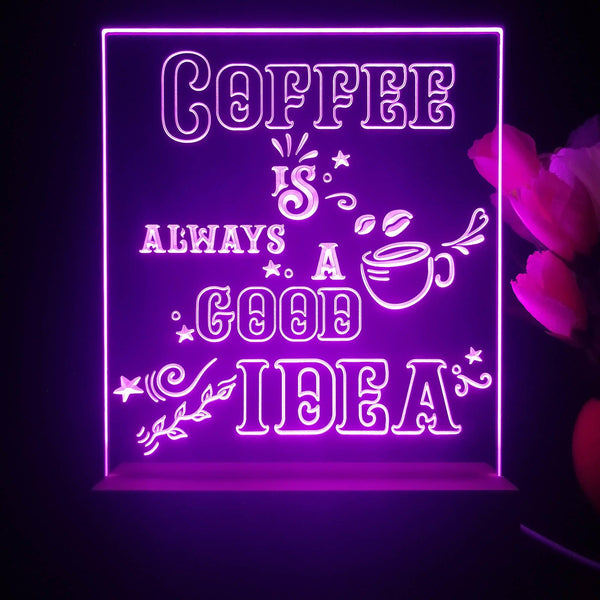 ADVPRO coffee is always a good idea Tabletop LED neon sign st5-j5013 - Purple