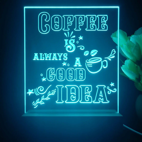 ADVPRO coffee is always a good idea Tabletop LED neon sign st5-j5013 - Sky Blue