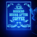 ADVPRO morning begins after coffee Tabletop LED neon sign st5-j5015 - Blue