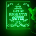 ADVPRO morning begins after coffee Tabletop LED neon sign st5-j5015 - Green