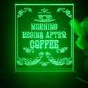 ADVPRO morning begins after coffee Tabletop LED neon sign st5-j5015 - Green