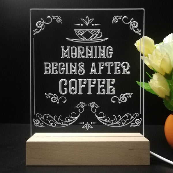 ADVPRO morning begins after coffee Tabletop LED neon sign st5-j5015 - 7 Color