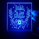 ADVPRO Just Chill_eye, hands with leafs Tabletop LED neon sign st5-j5016 - Blue