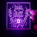 ADVPRO Just Chill_eye, hands with leafs Tabletop LED neon sign st5-j5016 - Purple