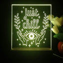 ADVPRO Just Chill_eye, hands with leafs Tabletop LED neon sign st5-j5016 - Yellow