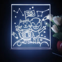 ADVPRO Space adventure _cat with alien Tabletop LED neon sign st5-j5019 - White