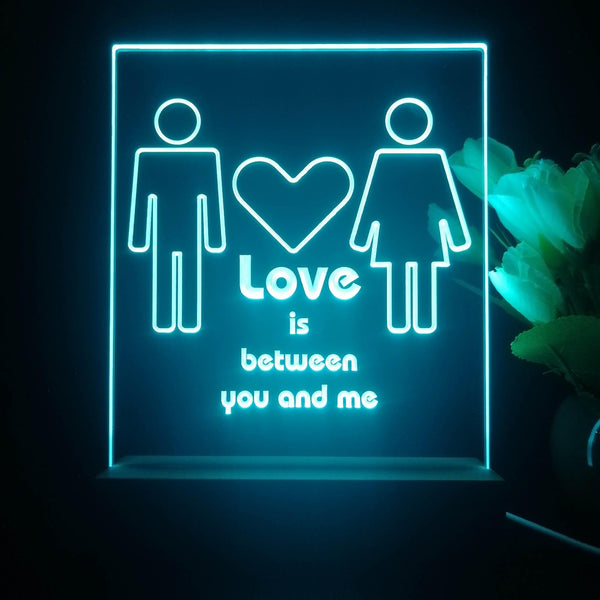 ADVPRO Love is between you and me Tabletop LED neon sign st5-j5020 - Sky Blue