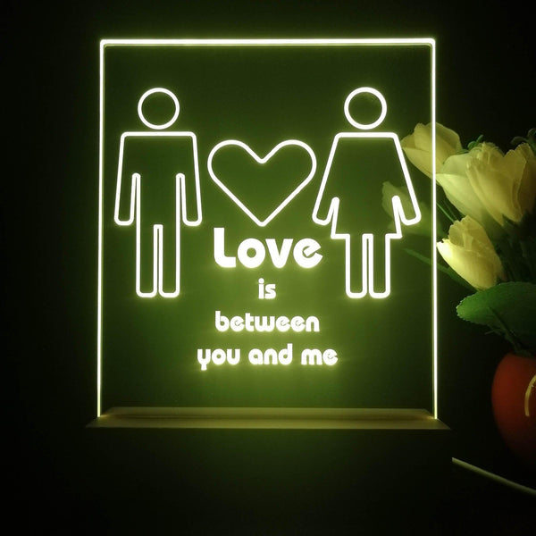 ADVPRO Love is between you and me Tabletop LED neon sign st5-j5020 - Yellow