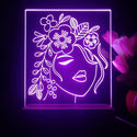ADVPRO Lady face with flower Tabletop LED neon sign st5-j5024 - Purple