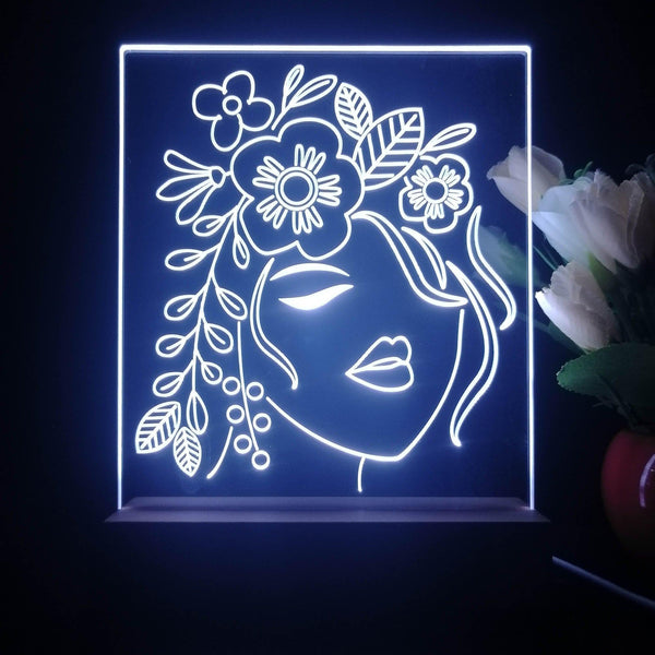ADVPRO Lady face with flower Tabletop LED neon sign st5-j5024 - White