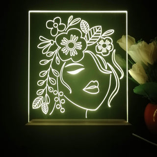 ADVPRO Lady face with flower Tabletop LED neon sign st5-j5024 - Yellow