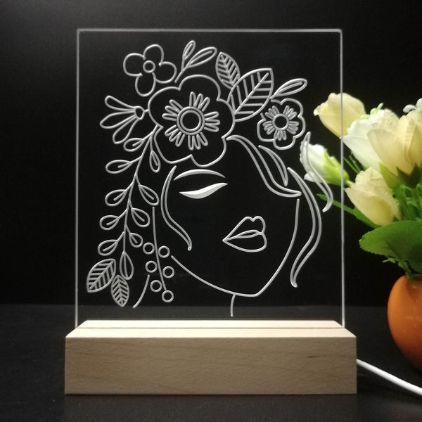 ADVPRO Lady face with flower Tabletop LED neon sign st5-j5024 - 7 Color