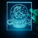 ADVPRO unicorn inside snow globe Tabletop LED neon sign st5-j5027 - Sky Blue