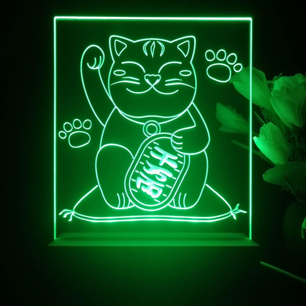 ADVPRO japan money cat Tabletop LED neon sign st5-j5031 - Green