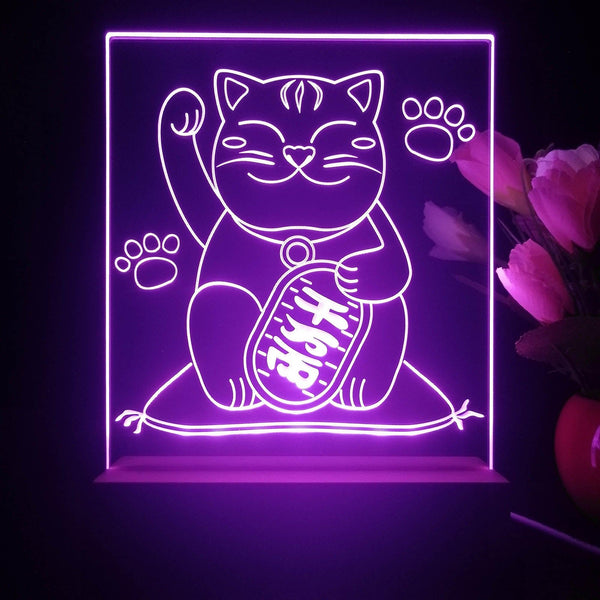 ADVPRO japan money cat Tabletop LED neon sign st5-j5031 - Purple