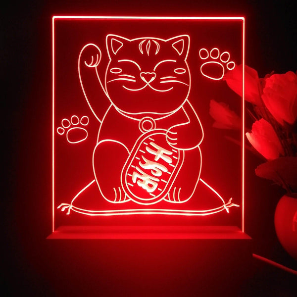 ADVPRO japan money cat Tabletop LED neon sign st5-j5031 - Red