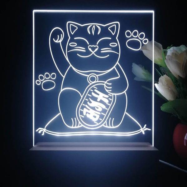 ADVPRO japan money cat Tabletop LED neon sign st5-j5031 - White