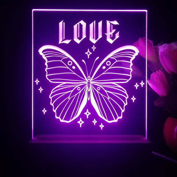 ADVPRO butterfly with wording love Tabletop LED neon sign st5-j5032 - Purple