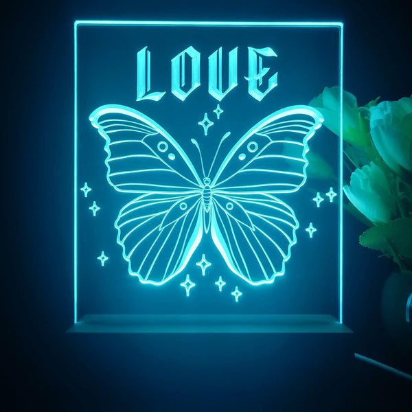 ADVPRO butterfly with wording love Tabletop LED neon sign st5-j5032 - Sky Blue