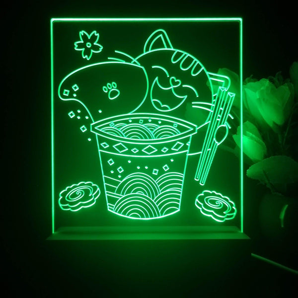 ADVPRO japan cup noodle with cat Tabletop LED neon sign st5-j5034 - Green