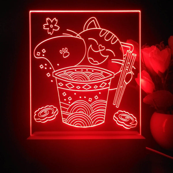 ADVPRO japan cup noodle with cat Tabletop LED neon sign st5-j5034 - Red