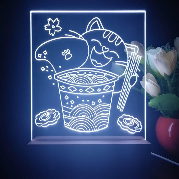 ADVPRO japan cup noodle with cat Tabletop LED neon sign st5-j5034 - White