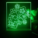 ADVPRO Skull head with flower Tabletop LED neon sign st5-j5035 - Green