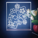 ADVPRO Skull head with flower Tabletop LED neon sign st5-j5035 - White