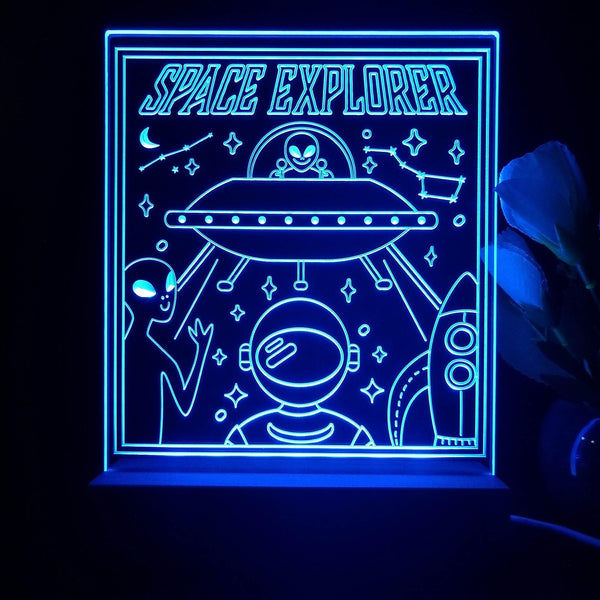 ADVPRO space explores meet alien Tabletop LED neon sign st5-j5041 - Blue