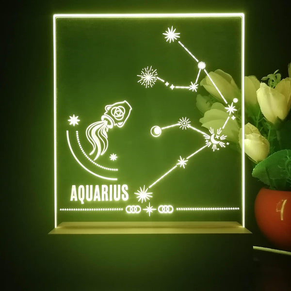 ADVPRO Zodiac Aquarius Tabletop LED neon sign st5-j5047 - Yellow