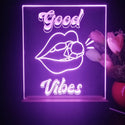 ADVPRO Good vibes with mouth and diamond Tabletop LED neon sign st5-j5055 - Purple