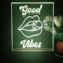 ADVPRO Good vibes with mouth and diamond Tabletop LED neon sign st5-j5055 - Yellow