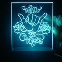 ADVPRO Hello Vibes with rock sign and rose Tabletop LED neon sign st5-j5056 - Sky Blue