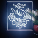 ADVPRO Hello Vibes with rock sign and rose Tabletop LED neon sign st5-j5056 - White