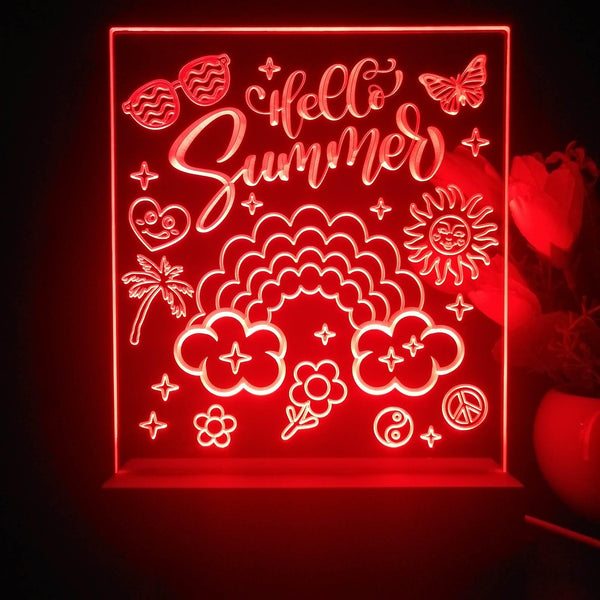 ADVPRO Hello Summer with happy icons Tabletop LED neon sign st5-j5058 - Red